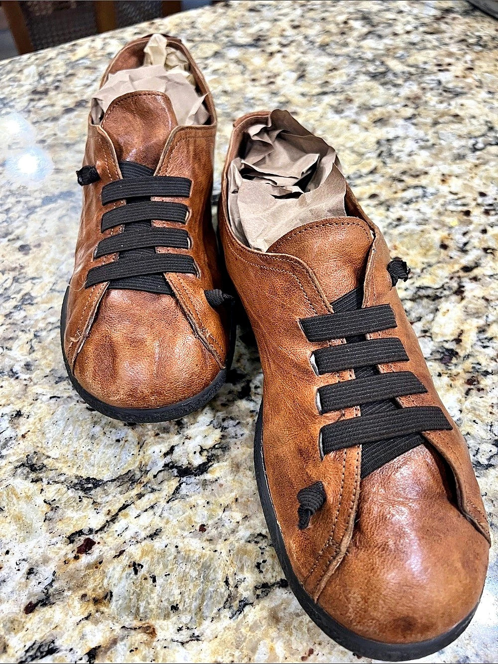Sore Leather Lace-Up Flats in Brown